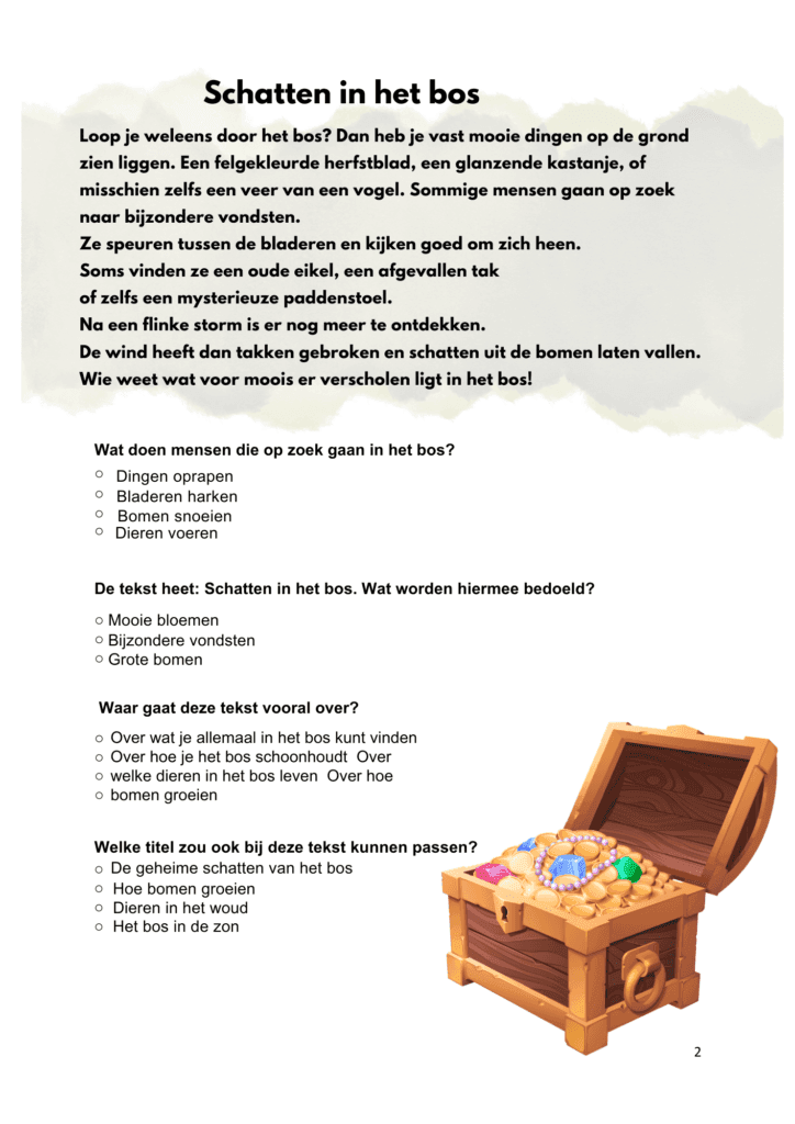 Werkblad begrijpend lezen groep 4