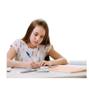 Kind maakt huiswerk